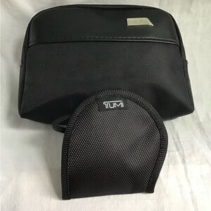 TUMI Black Toiletry Bag Set Eye Mask black